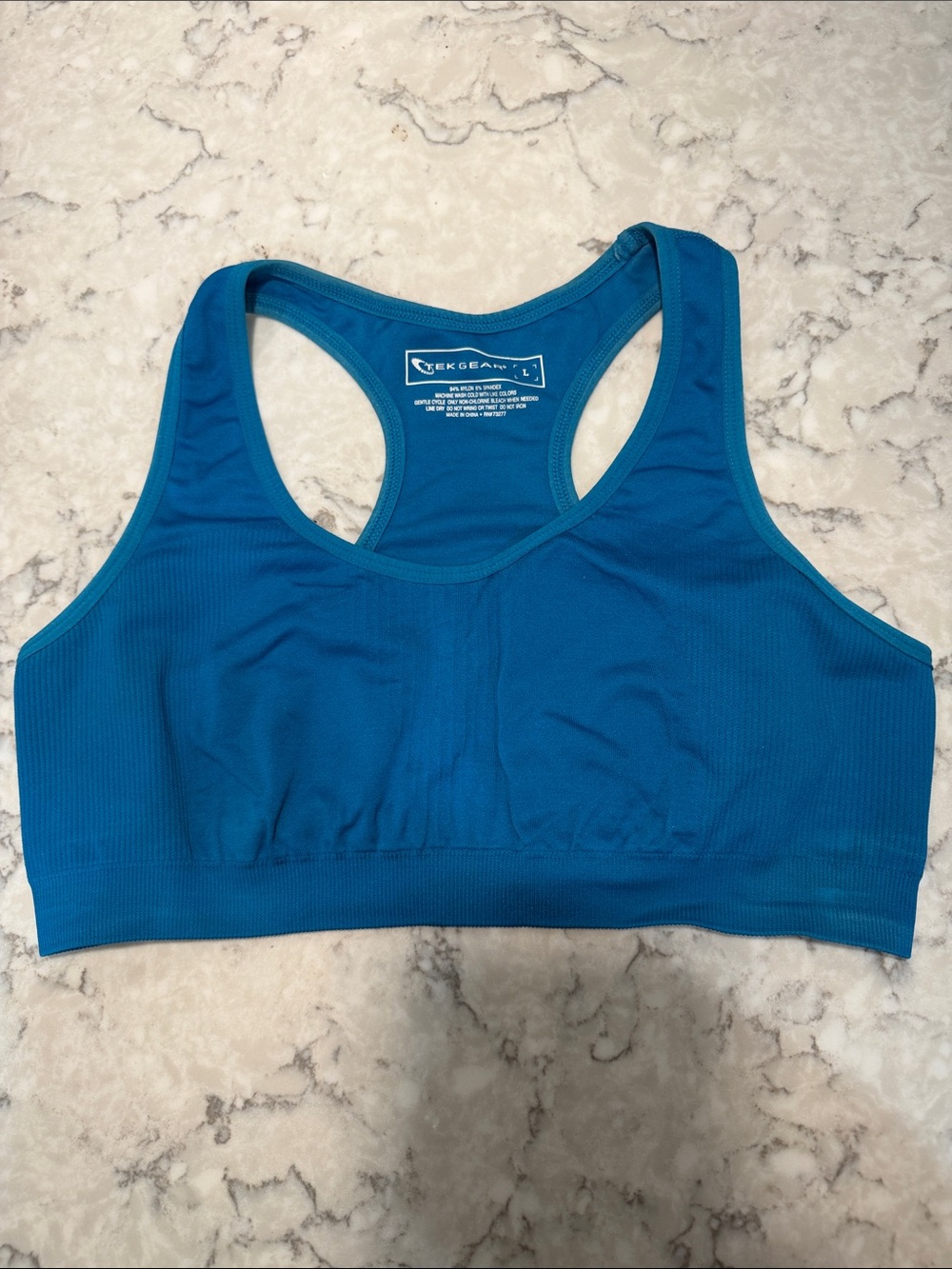 tek gear Blue Seamless Racerback Sports Bra/Size Large
